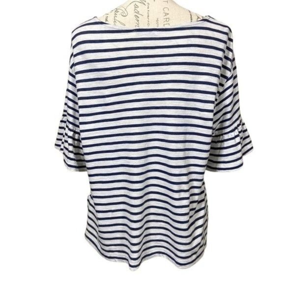 Zara Oversized Striped Top Blue White Size Large - Picture 5 of 5